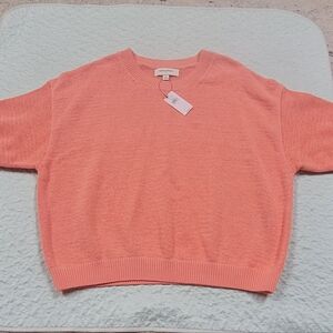 Banana Republic Factory Peach Short Sleeve Spring Sweater Women's Large New NWT